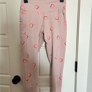 Peach Print Pink Leggings